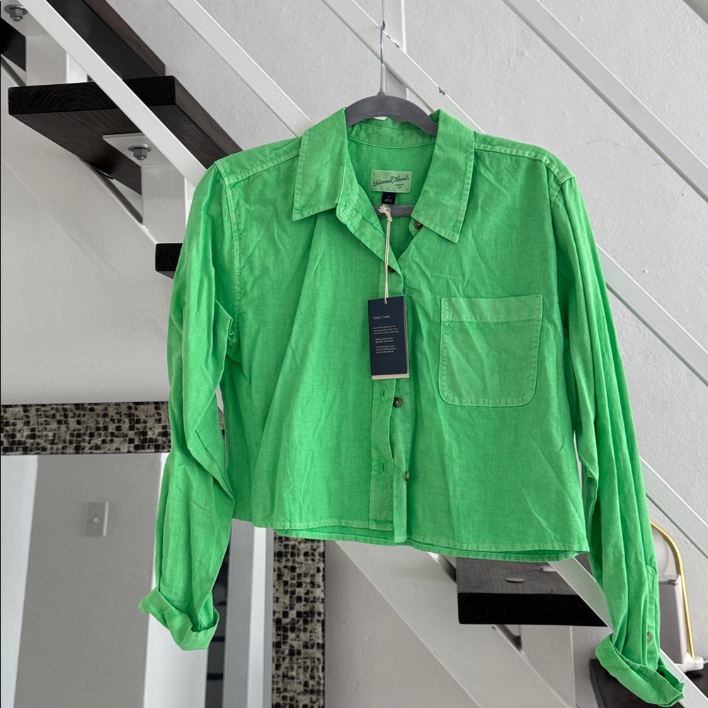 Bright Green Button-Up Shirt